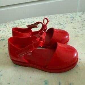 Mini Melissa Red Dress Shoes with Bow